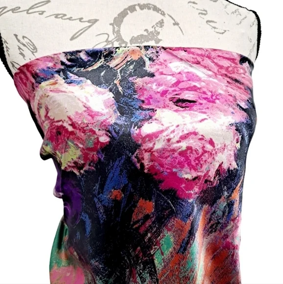 Square Satin Floral Print Neck Scarf Boho oversized oil painting 💖2/$30 - Picture 14 of 16
